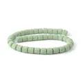 Cuentas de lava cilíndricas verde claro con textura porosa para creación de joyería DIY - 6x6mm / Verde claro