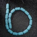 Makroaufnahme blauer zylindrischer Lavasteinperlen für DIY-Schmuck und ätherische Öle - Nr.9 (Cyanblau)