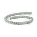 Macro detail of gray square lava stone beads with porous texture for DIY jewelry making - Gray (No. 8)