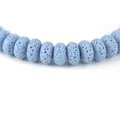 Perle in pietra vulcanica blu cielo tonde piatte per gioielli con finitura opaca porosa - Blu Chiaro (N.15)