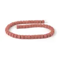 Reddish-brown cube-shaped volcanic lava stone beads for DIY jewelry making - Red Brown (No.10)