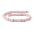 Cuentas cilíndricas de piedra de lava rosa con textura porosa para joyería artesanal - 8x9mm / Rosa