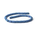 Blue cylindrical lava stone beads with natural porous texture for DIY jewelry making - Blue (No.14)