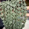 Perles en pierre de lave verte en forme de croix pour la création de bijoux DIY - Vert