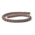 Cuentas cilíndricas de piedra volcánica marrón con textura porosa para joyería DIY - 8x9mm / Marrón