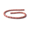 Reddish-brown cylindrical lava stone beads with porous texture for DIY jewelry making - Reddish Brown (No.16)