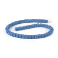 Strand of blue cube lava stone beads with porous texture for aromatherapy jewelry DIY - Blue (No.12)