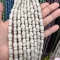 Perline di pietra lavica naturale a forma di pesce bianco crema per gioielli fai da te - N. 10 (Bianco Crema)