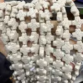 Lot de perles en pierre de lave naturelle blanche en forme de croix pour bijoux DIY - Blanc Cassé