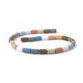 Colorful cylindrical lava stone beads for DIY jewelry making in mixed vibrant tones - Multicolor