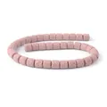 Cuentas de piedra de lava natural cilíndrica rosa para accesorios de joyería DIY - 8x9mm / Rosa