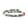 Cuentas cilíndricas de piedra de lava colorida con textura porosa para joyería DIY - 8x9mm / Multicolor