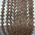 Perles en pierre de lave marron en forme de croix pour la création de bijoux DIY - Café