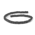 Square black volcanic lava stone beads with porous texture for DIY jewelry making - Black (No.18)