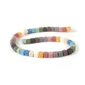 Colorful square lava stone beads for DIY jewelry with natural porous texture finish - Multicolor