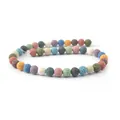Perle tonde in pietra lavica colorata con trama porosa per la creazione di gioielli - 4mm (1 Filo) / Multicolore
