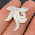 Natuurlijke witte schelphanger in bloemvorm met parelmoerglans voor DIY-sieraden - Witte Schelp