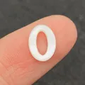 Natürliche weiße Muschelperle in Form der Zahl 0 für DIY-Halsketten und Schmuck - Zahl 0 / 10mm