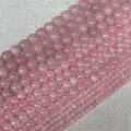 Natural rose quartz round beads in various sizes for DIY jewelry making and beading - Mini / Rose Quartz