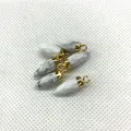 Five pieces of bullet-shaped white turquoise pendants with gold caps for DIY jewelry - Howlite
