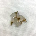 Set of five white natural stone bullet pendants with gold-plated caps for DIY jewelry - Design No.4