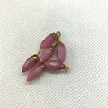 Five faceted pink quartz bullet pendants with gold metal caps for jewelry making - Design No.8