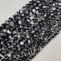 Polished natural black and white dalmatian jasper round beads for DIY jewelry making - Black and White Agate