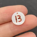 Natural freshwater shell bead with cutout number 13 for DIY jewelry making - Letter B