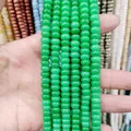 Green natural stone abacus beads 4x6mm 5x8mm for DIY jewelry making and necklace - 4x6mm (Approx. 95 Pcs) / Green Jade