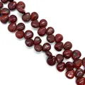 Perle lucide a forma di cuore in pietra naturale rosso scuro con venature - 10x12mm / Diaspro Rosso (N.7)