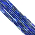 Natural Lapis Lazuli tube beads in deep blue with golden pyrite spots for DIY jewelry - 4x13mm / Dyed Lapis Lazuli