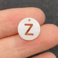 Perle en nacre blanche avec lettre Z évidée pour la création de bijoux DIY - Lettre Z