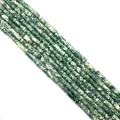Macro shot of 4x13mm cylindrical natural green malachite stone beads for DIY jewelry - 4x13mm / Unakite (21)
