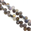 Perle in pietra naturale a forma di goccia in tonalità viola e grigio per gioielli - 10x12mm / Agata (N. 11)