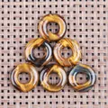 Tigerauge Donut Anhänger Set mit natürlichen braunen Texturen für DIY Schmuck - 20mm / Tigerauge