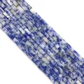 Cuentas de piedra natural 2x4mm forma tubo azul y blanco para crear joyas DIY - 2x4mm / Estilo 4 (ai-Textura Azul y Blanco)