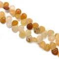 Perle in pietra naturale a goccia in tonalità gialle e arancioni per gioielli fai da te - 10x12mm / Topazio