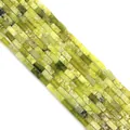 Cuentas rectangulares de piedra natural verde amarillento para hacer joyería - 2x4mm / Estilo 6 (ai-Verde Amarillento)