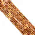 Cuentas rectangulares de piedra natural marrón y rojo tierra 2x4mm para joyería DIY - 2x4mm / Estilo 8 (ai-Amarillo Marrón)