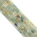 Cuentas rectangulares de amazonita natural azul claro y crema para joyería artesanal - 2x4mm / Estilo 9 (ai-Verde Azulado Pálido)
