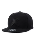 Gorra snapback hip-hop negra unisex con logotipo X bordado en 3D y visera plana - Cierre Completo / Negro