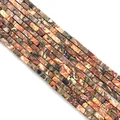 Cuentas rectangulares de jaspe de imagen natural para bisutería DIY en tonos tierra - 2x4mm / Estilo 15 (ai-Textura Marrón)