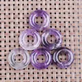 6er-Set Donut-Anhänger aus Amethyst und Bergkristall für DIY-Schmuckherstellung - 20mm / Amethyst