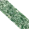 Cuentas rectangulares de piedra aventurina verde natural de 2x4mm para joyería DIY - 2x4mm / Estilo 17 (ai-Textura Verde Esmeralda)