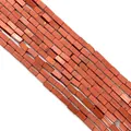 Cuentas de jaspe rojo natural de 2x4mm en forma rectangular para crear joyas artesanales - 2x4mm / Estilo 19 (ai-Rojo Ladrillo)