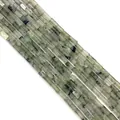 Cuentas rectangulares de labradorita con textura natural gris-verde para joyeria DIY - 2x4mm / Estilo 22 (ai-Textura Gris-Verde)