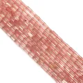 Cuentas de tubo rectangulares de cuarzo fresa natural 2x4mm rosa translúcido para joyería DIY - 2x4mm / Estilo 24 (ai-Rosa)