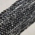 Natural Labradorite grey round beads with blue moonlight effect for DIY jewelry - Labradorite 8mm