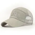 Breathable mesh baseball cap in grey with 3D M embroidery for summer outdoor sun protection - Adjustable / Light Gray