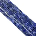 Cuentas rectangulares de sodalita azul con vetas blancas naturales para hacer joyas - 2x4mm / Estilo 25 (ai-Textura Azul Oscuro y Blanco)